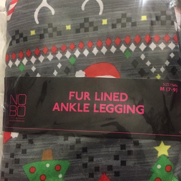 No Boundaries 2 Ankle Leggings Christmas M Juniors - Picture 6 of 7